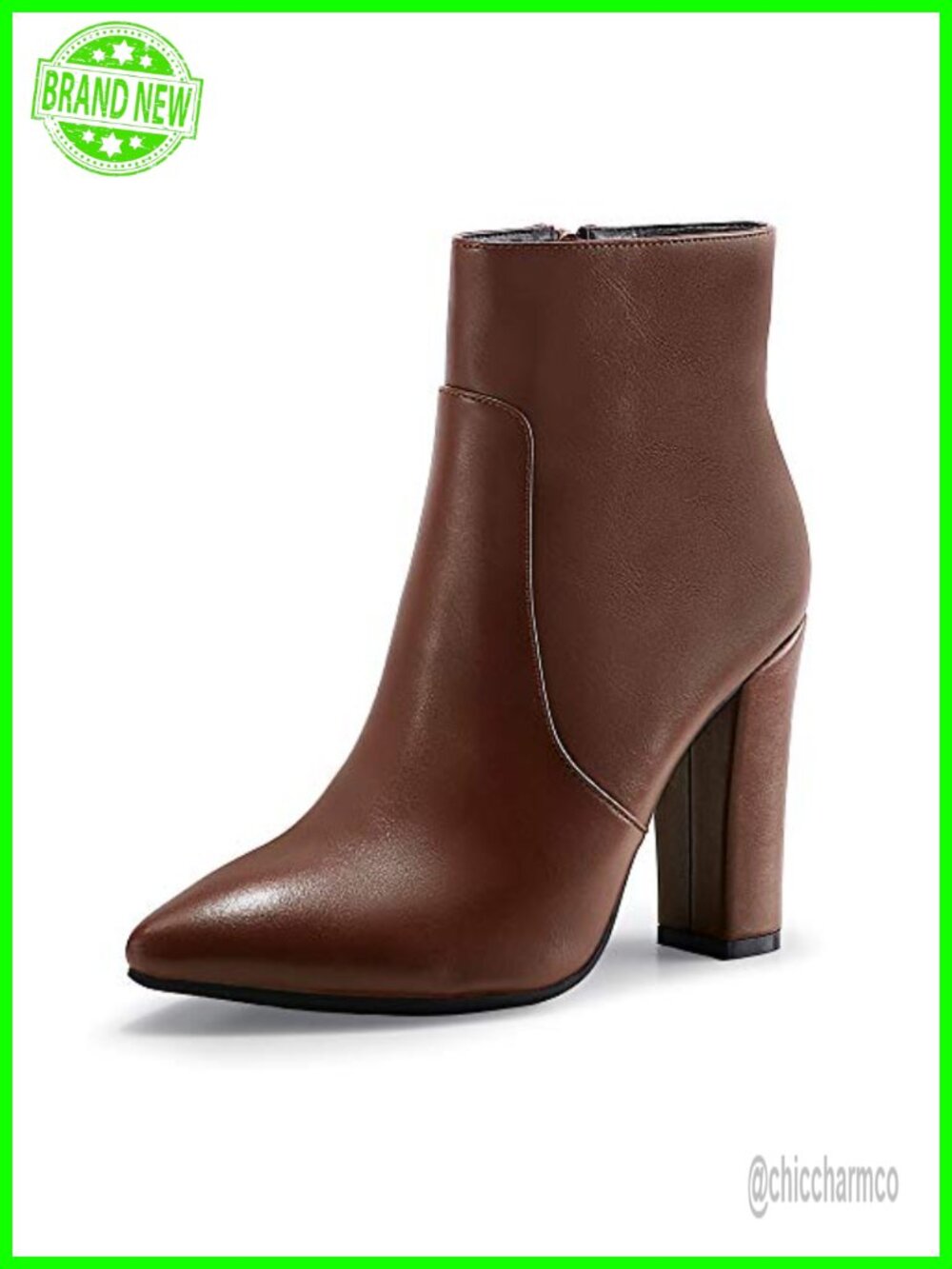 Women's Ankle Boots Pointed Toe Block High Heels Dress Booties